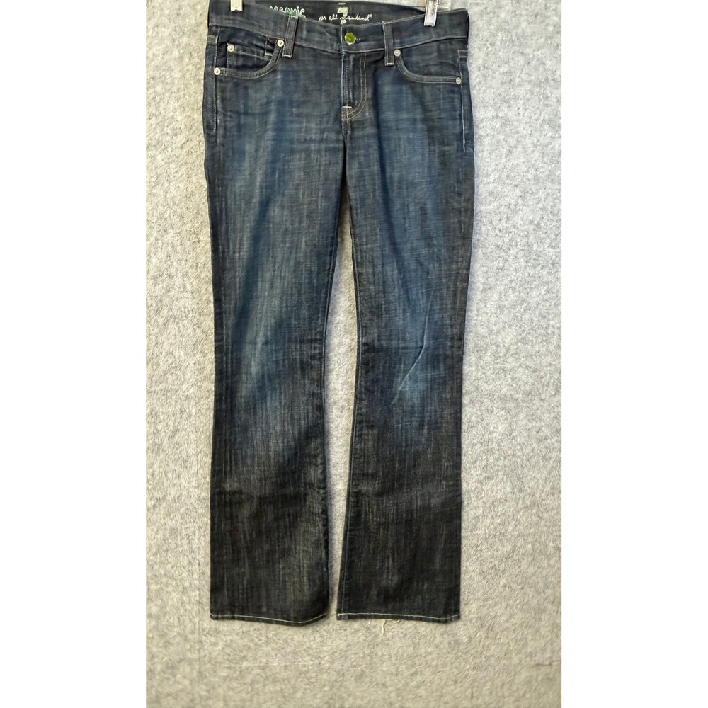7 For All Mankind Organic Denim Bootcut Jeans Dark Wash Women Womens